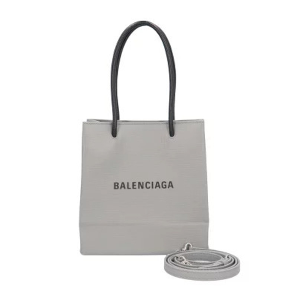 Balenciaga Shopping Tote XXS Shoulder Bag Leather Gray